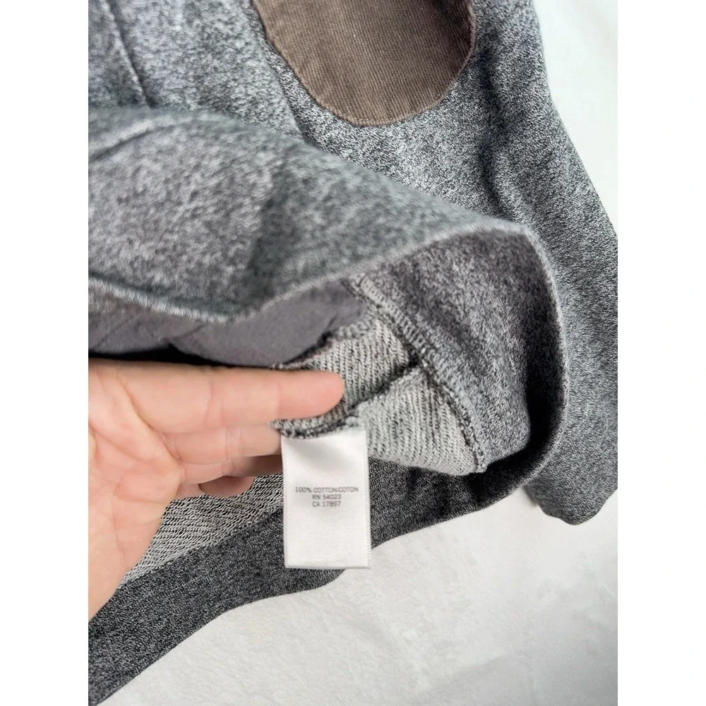 Banana Republic Jacket Mens Extra Large Gray Full Zip Elbow Patch Corduroy Trim‎